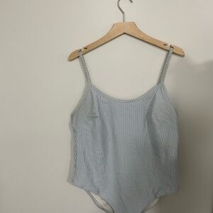 H&M Blue and White striped swimsuit